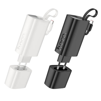 Baterie Externa HOCO J148 2in1, 5000mAh, 20W, PD, 2 x USB-C, Neagra