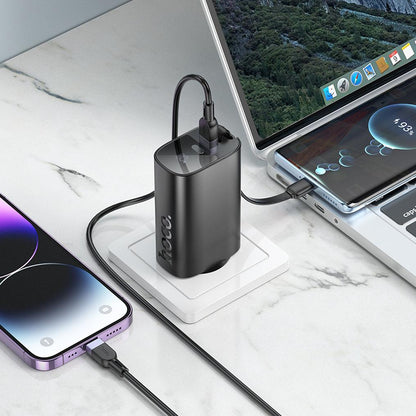 Baterie Externa HOCO J148 2in1, 5000mAh, 20W, PD, 2 x USB-C, Neagra