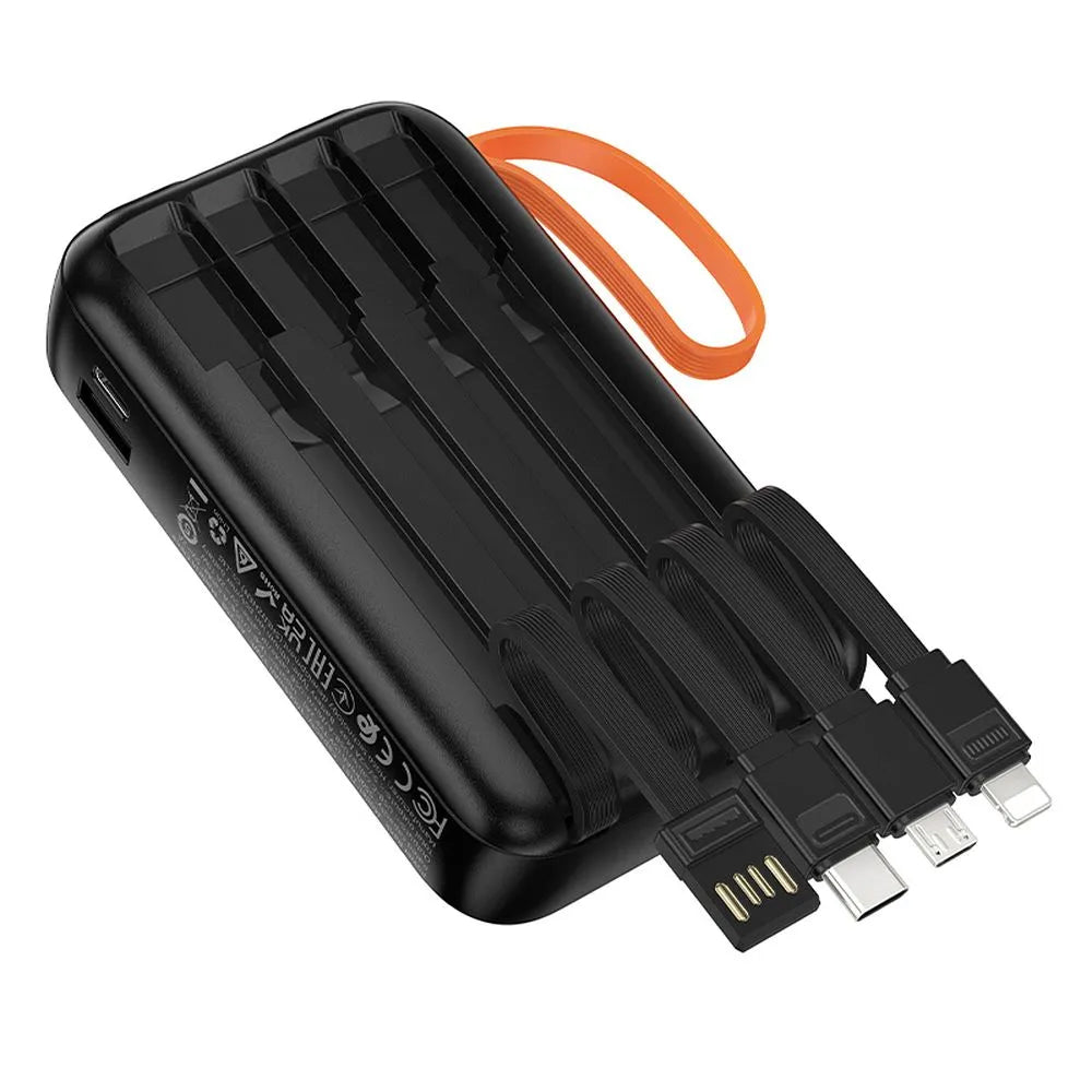 Baterie Externa HOCO J151, 10000mAh, 10W, 1 x Lightning - 1 x microUSB - 1 x USB-A - 1 x USB-C, Neagra