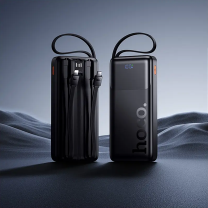 Baterie Externa HOCO J156 Founder, 10000mAh, 22.5W, QC + PD, 1 x Lightning - 1 x microUSB - 1 x USB-A - 2 x USB-C, Neagra