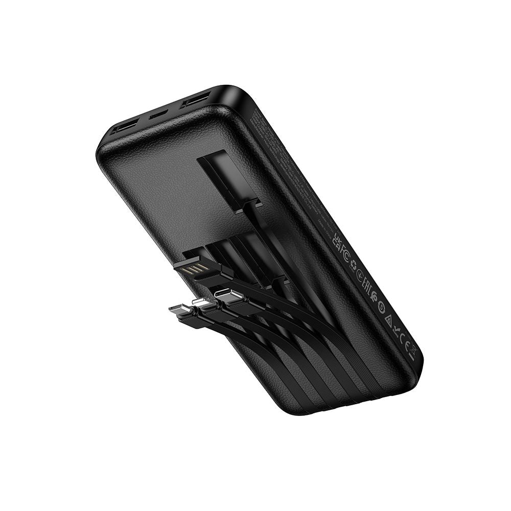 Baterie Externa HOCO J163, 10000mAh, 10W, 1 x Lightning - 1 x microUSB - 2 x USB-A - 1 x USB-C, Neagra