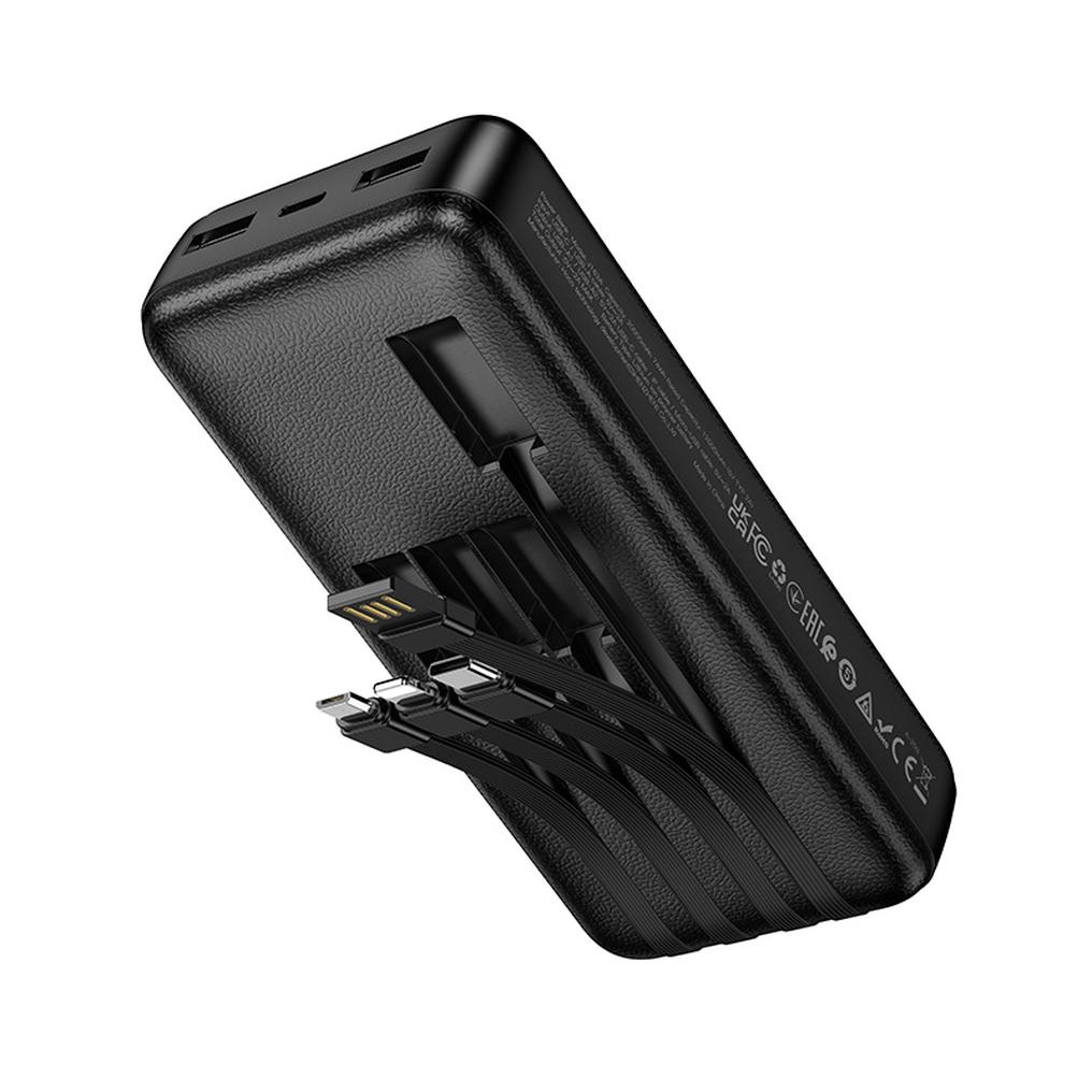 Baterie Externa HOCO J163A, 20000mAh, 10W, 1 x Lightning - 1 x microUSB - 1 x USB-C - 2 x USB-A, Neagra