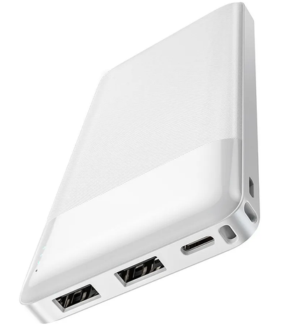 Baterie Externa HOCO J72, 10000mAh, 10W, 2 x USB-A, Alba