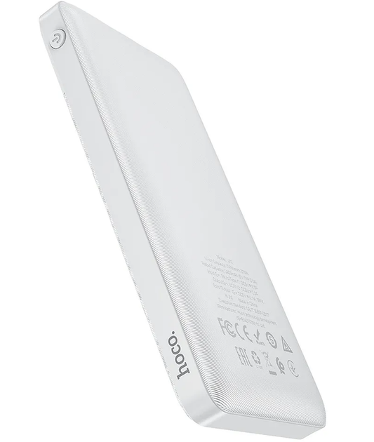 Baterie Externa HOCO J72, 10000mAh, 10W, 2 x USB-A, Alba