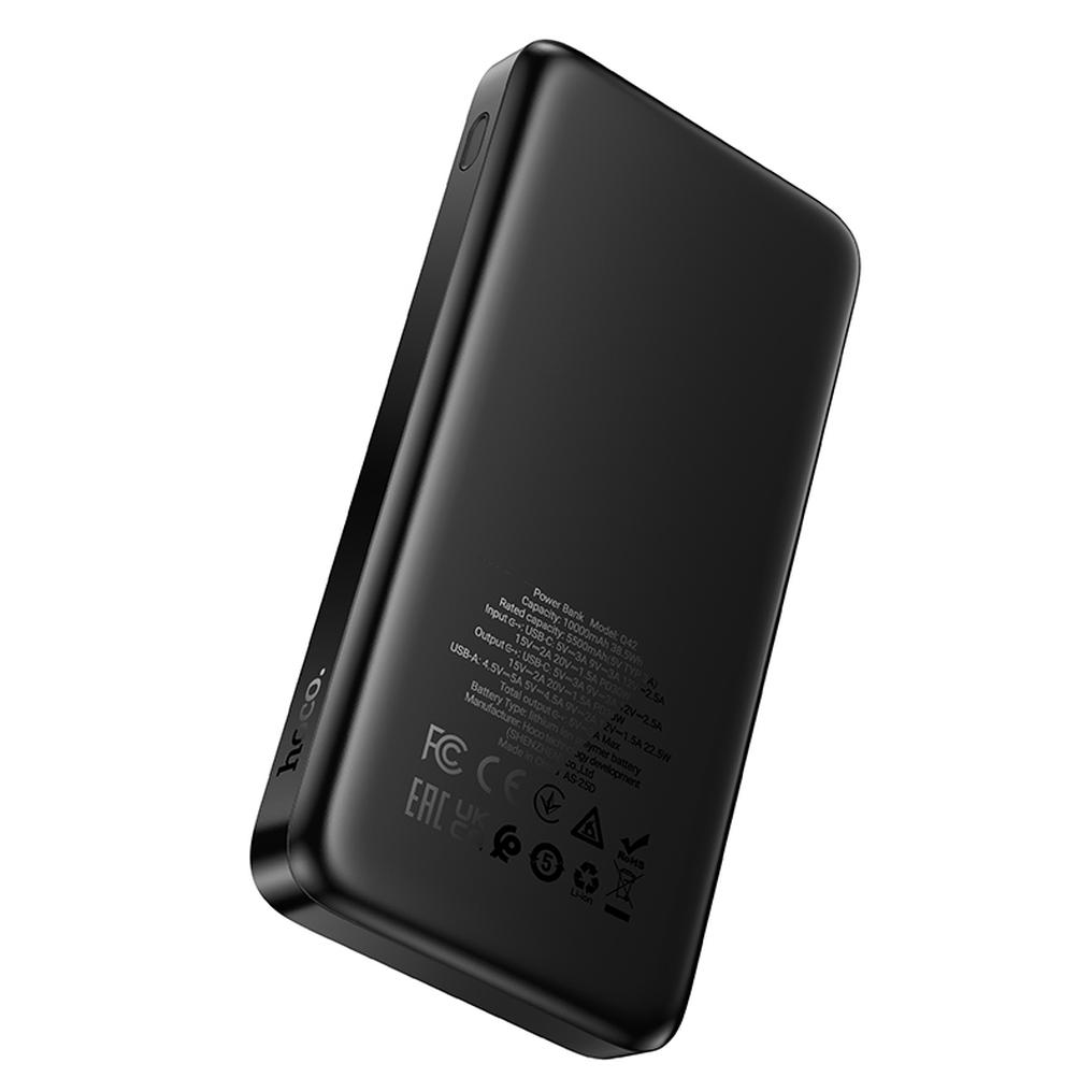 Baterie Externa HOCO Q42, 10000mAh, 30W, QC + PD, 1 x USB-A - 1 x USB-C, Neagra