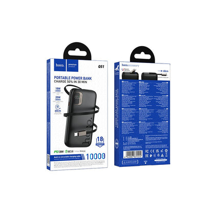 Baterie Externa HOCO Q51, 10000mAh, 20W, PD, 2 x USB-C, Neagra