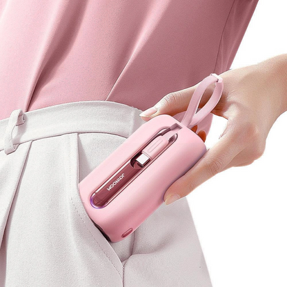 Baterie Externa Joyroom Colorful Series JR-L012, 10000mAh, 22.5W, QC + PD, 1 x Lightning - 2 x USB-C, Roz
