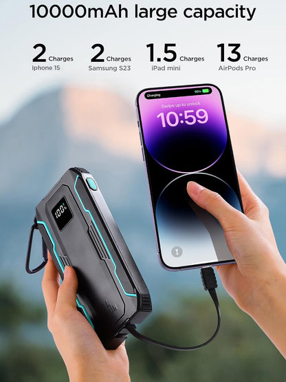 Baterie Externa Joyroom JR-L017, 10000mAh, 22.5W, QC + PD, 1 x Lightning - 1 x USB-A - 2 x USB-C, Neagra