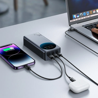 Baterie Externa Joyroom JR-PBF05 Pro, 30000mAh, 65W, QC + PD, 1 x USB-A - 2 x USB-C, Neagra