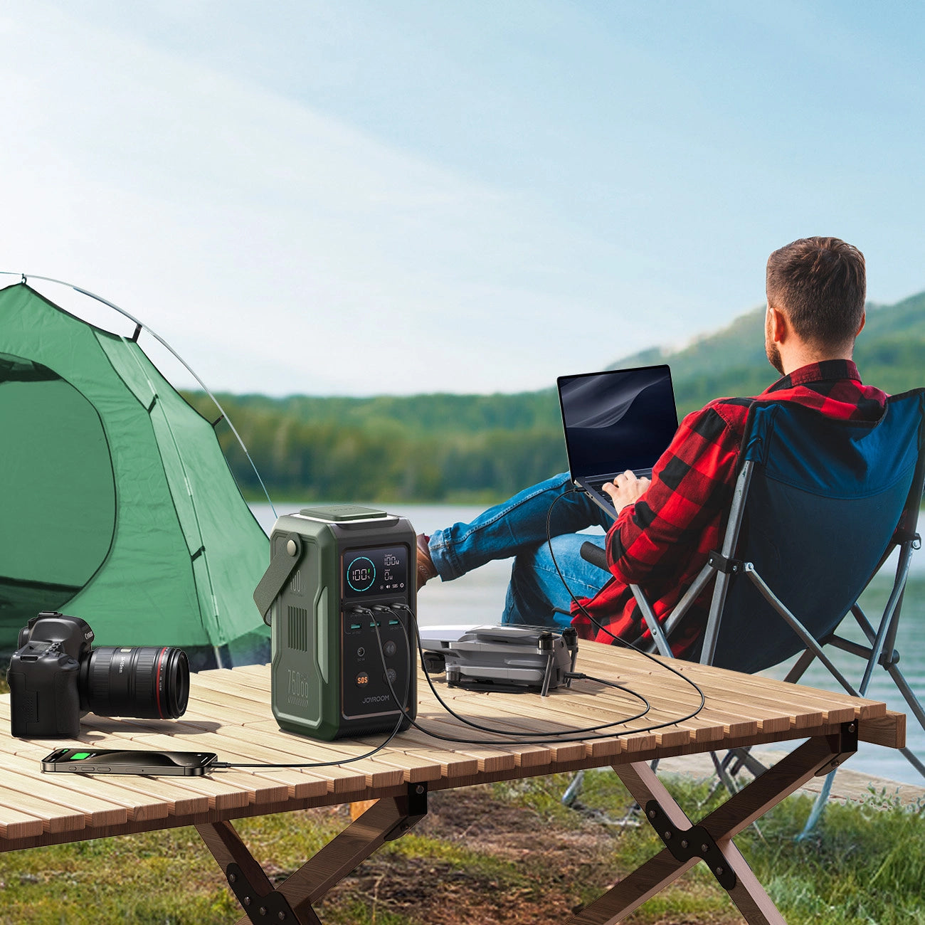 Baterie Externa Joyroom JR-PBF10, 75000mAh, 100W, QC + PD, 3 x USB-A - 3 x USB-C, Verde