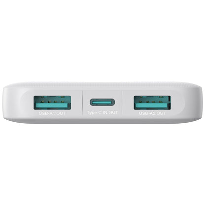 Baterie Externa Joyroom JR-PBF12, 10000mAh, 12W, 1 x USB-C - 2 x USB-A, Alba