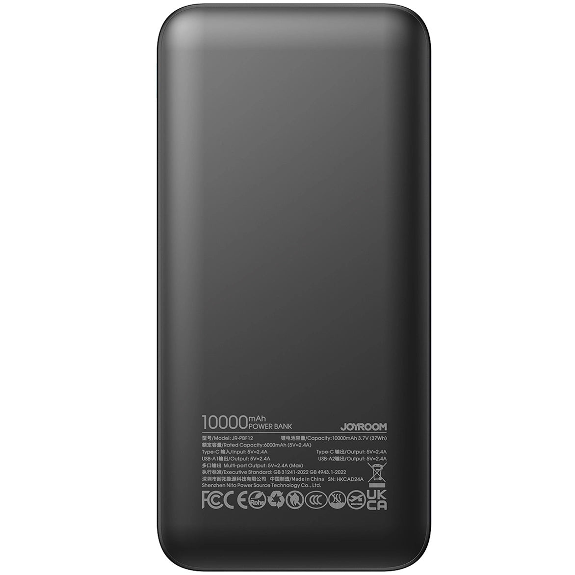 Baterie Externa Joyroom JR-PBF12, 10000mAh, 12W, 1 x USB-C - 2 x USB-A, Neagra