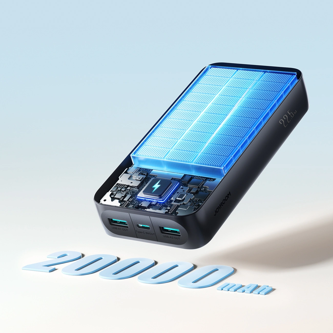 Baterie Externa Joyroom JR-PBF14 Pro, 20000mAh, 22.5W, QC + PD, 1 x USB-C - 2 x USB-A, Neagra