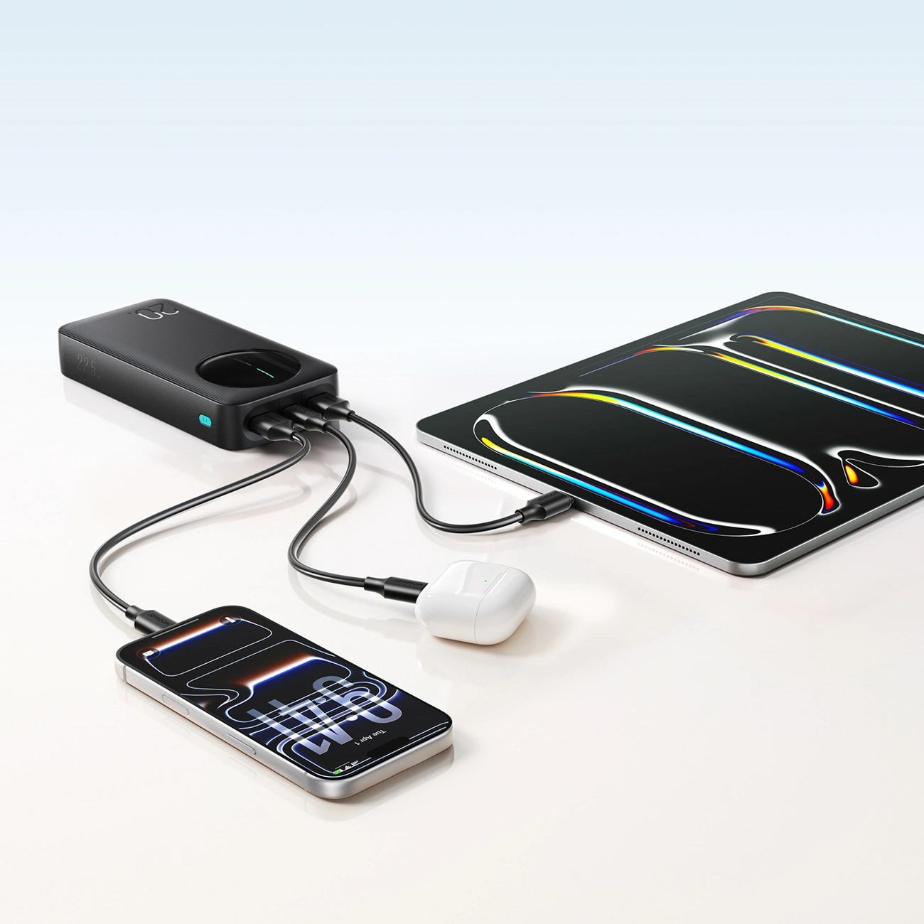 Baterie Externa Joyroom JR-PBF14 Pro, 20000mAh, 22.5W, QC + PD, 1 x USB-C - 2 x USB-A, Neagra