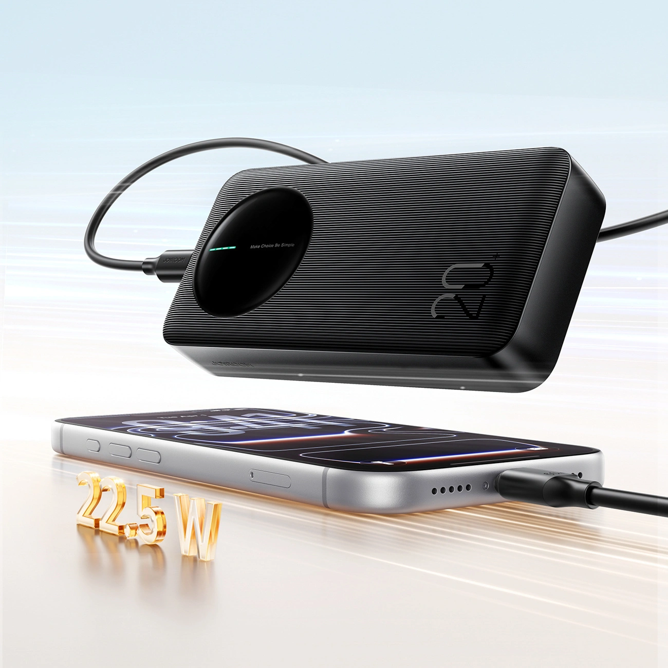 Baterie Externa Joyroom JR-PBF14 Pro, 20000mAh, 22.5W, QC + PD, 1 x USB-C - 2 x USB-A, Neagra