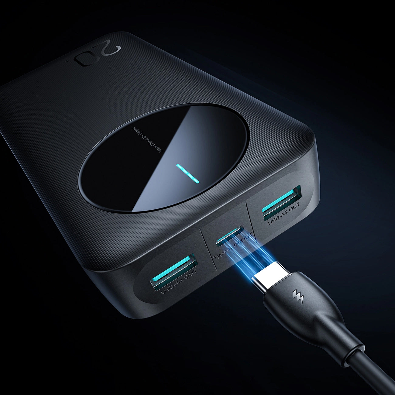 Baterie Externa Joyroom JR-PBF14, 20000mAh, 12W, 1 x USB-C - 2 x USB-A, Neagra