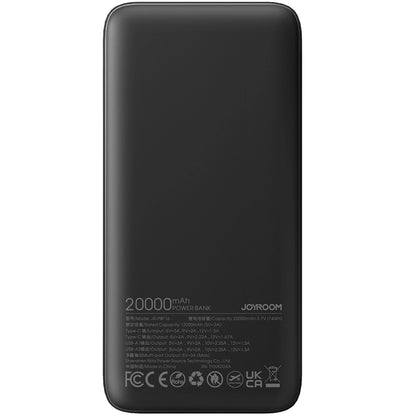 Baterie Externa Joyroom JR-PBF16, 20000mAh, 22.5W, QC + PD, 1 x USB-C - 2 x USB-A, Neagra