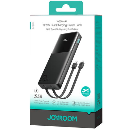 Baterie Externa Joyroom JR-PBF19, 10000mAh, 22.5W, QC + PD, 1 x Lightning - 1 x USB-A - 2 x USB-C, Neagra