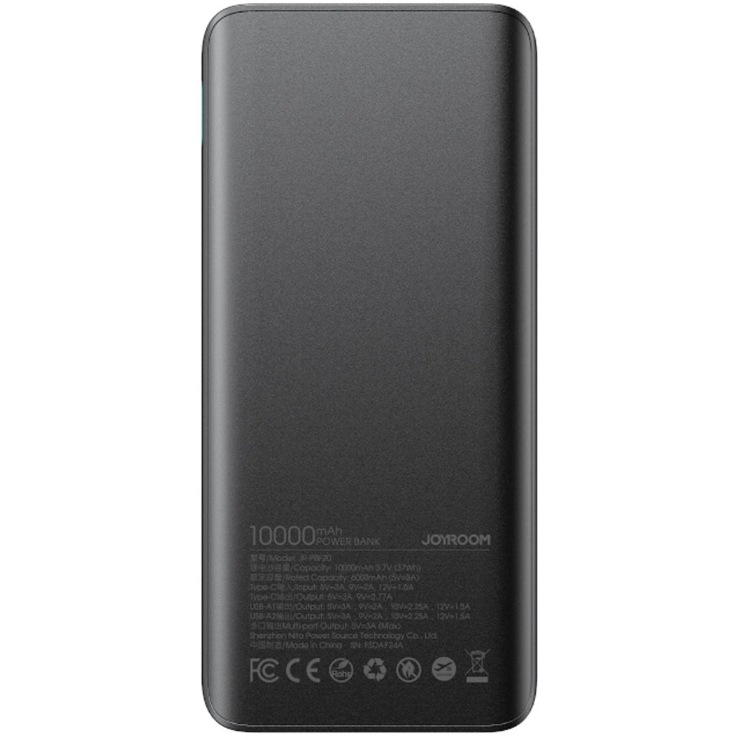 Baterie Externa Joyroom JR-PBF20, 10000mAh, 25W, QC + PD, 1 x USB-C - 2 x USB-A, Neagra