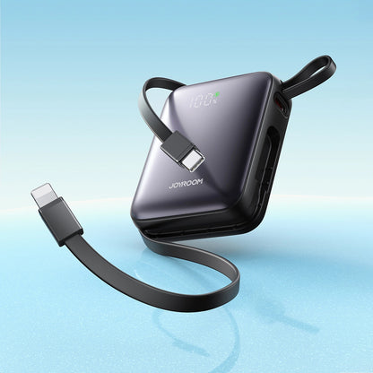 Baterie Externa Joyroom JR-PBF27, 10000mAh, 22.5W, PD, 1 x Lightning - 2 x USB-C, Neagra