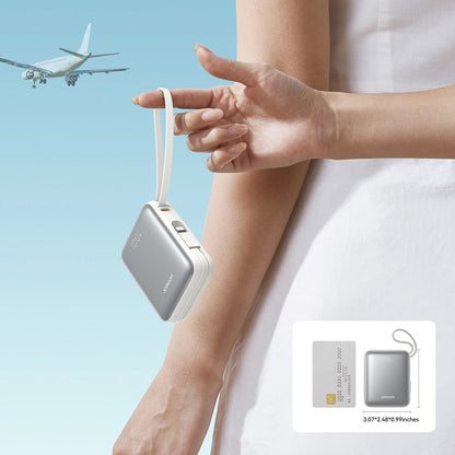 Baterie Externa Joyroom JR-PBF27, 10000mAh, 22.5W, PD, 1 x Lightning - 2 x USB-C, Alba