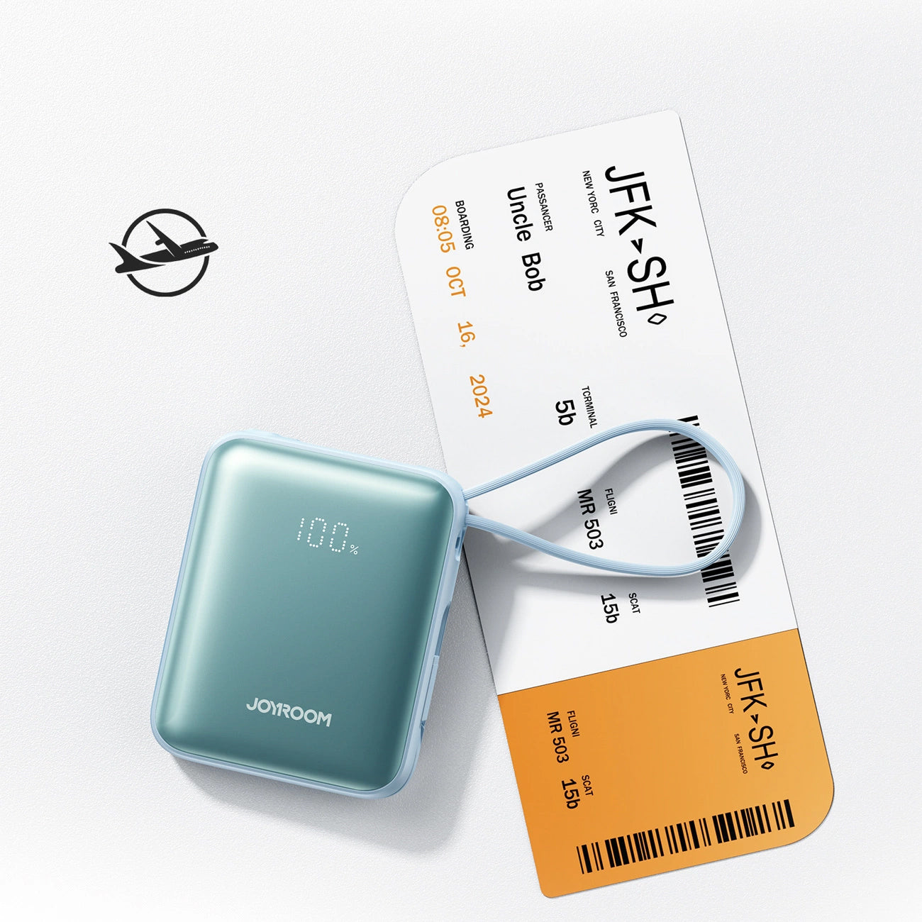 Baterie Externa Joyroom JR-PBF27, 10000mAh, 22.5W, PD, 1 x Lightning - 2 x USB-C, Albastra