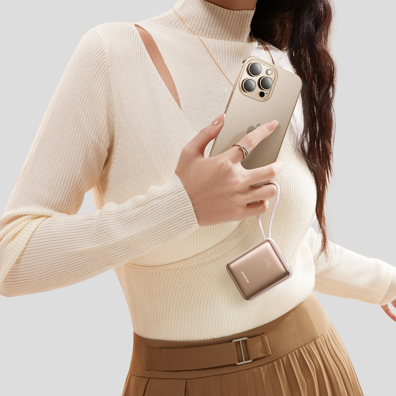 Baterie Externa Joyroom JR-PBF27, 10000mAh, 22.5W, PD, 1 x Lightning - 2 x USB-C, Aurie