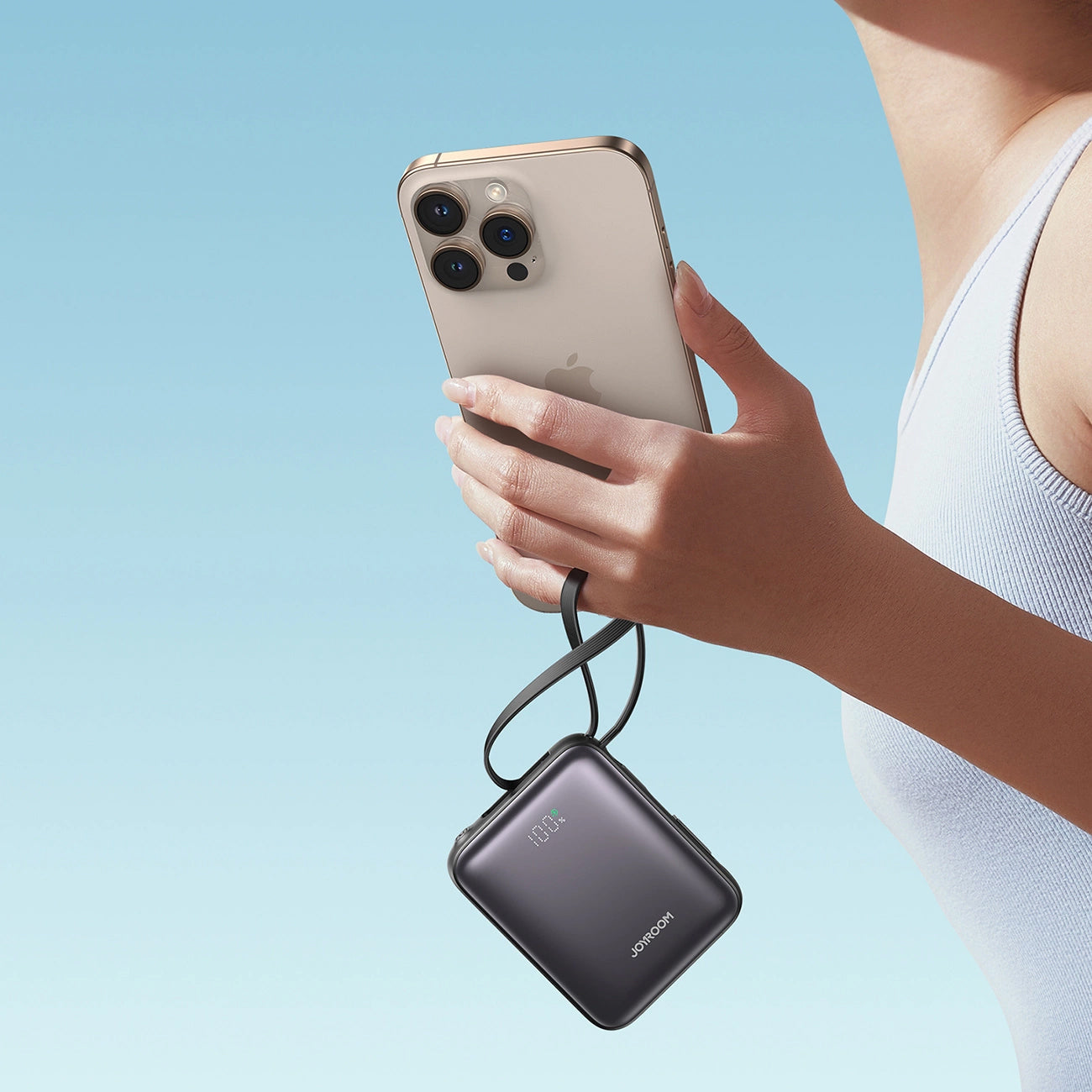 Baterie Externa Joyroom JR-PBF27, 10000mAh, 22.5W, QC + PD, 1 x Lightning - 2 x USB-C, Neagra