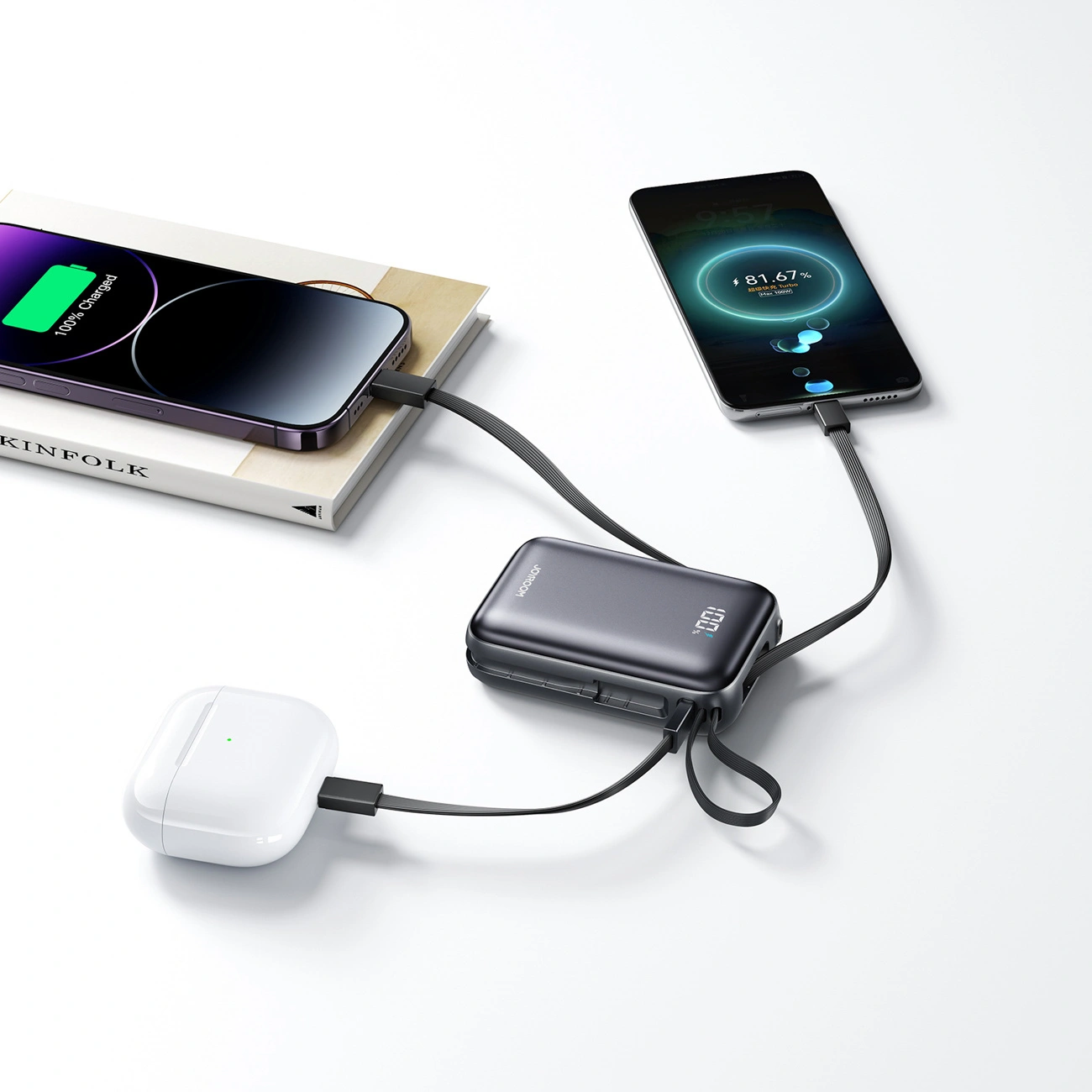 Baterie Externa Joyroom JR-PBF29, 20000mAh, 22.5W, QC + PD, 1 x Lightning - 2 x USB-C, Neagra