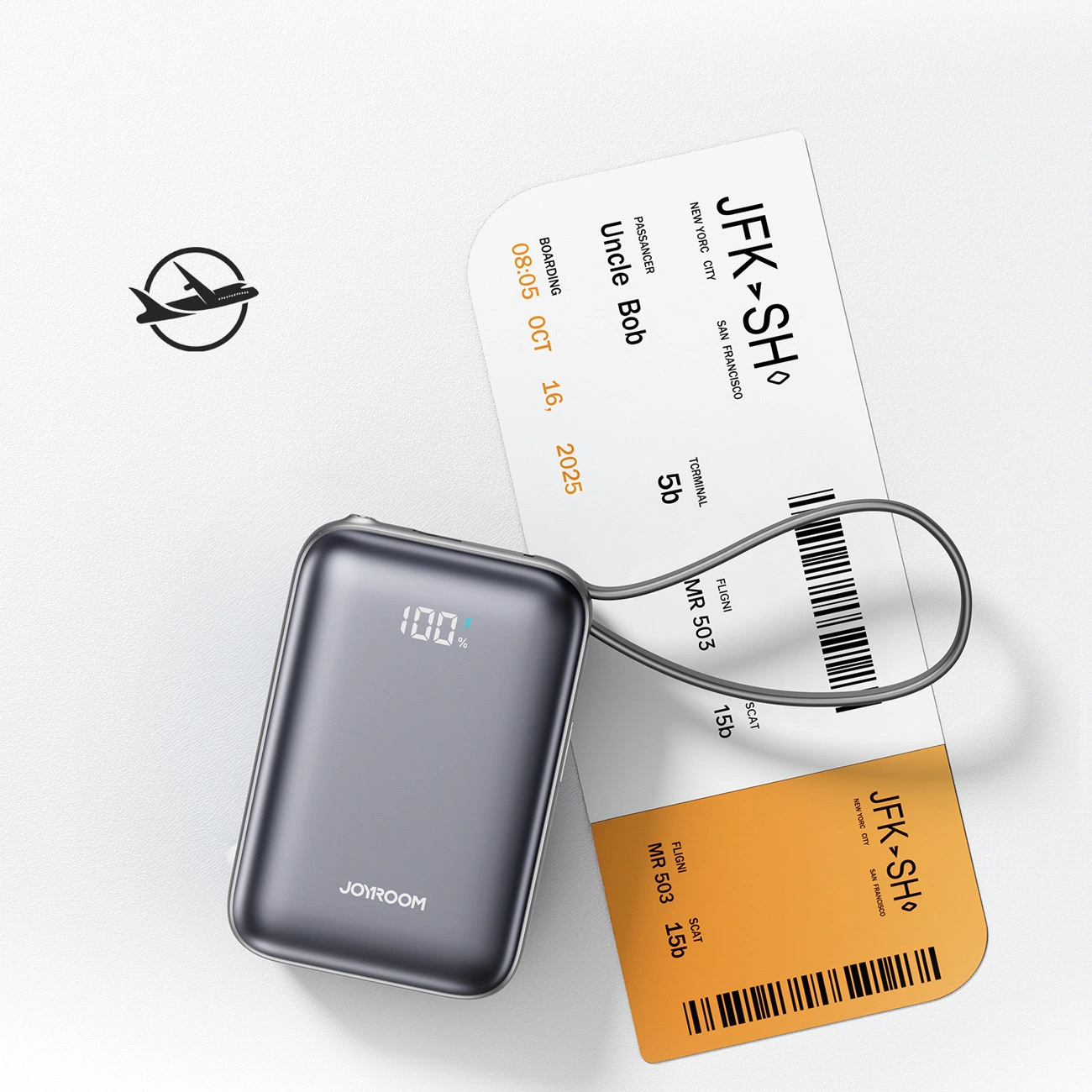 Baterie Externa Joyroom JR-PBF29, 20000mAh, 22.5W, QC + PD, 1 x Lightning - 2 x USB-C, Neagra