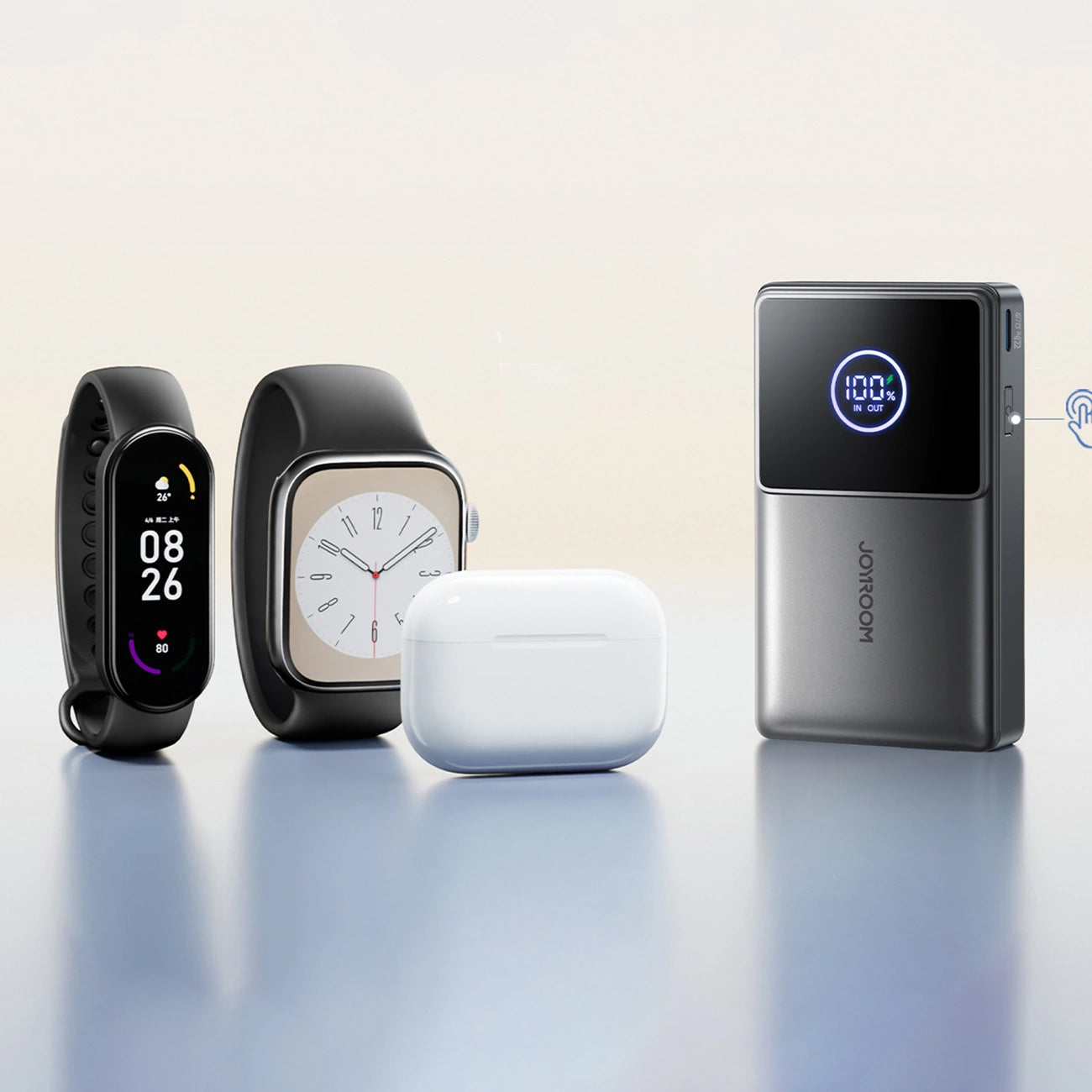 Baterie Externa Joyroom JR-PR1, 10000mAh, 22.5W, PD, 2 x USB-C, Gri