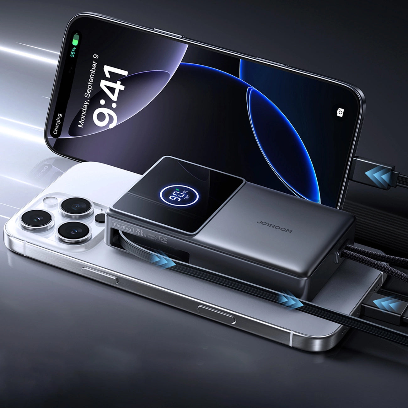 Baterie Externa Joyroom JR-PR1, 10000mAh, 22.5W, PD, 2 x USB-C, Gri