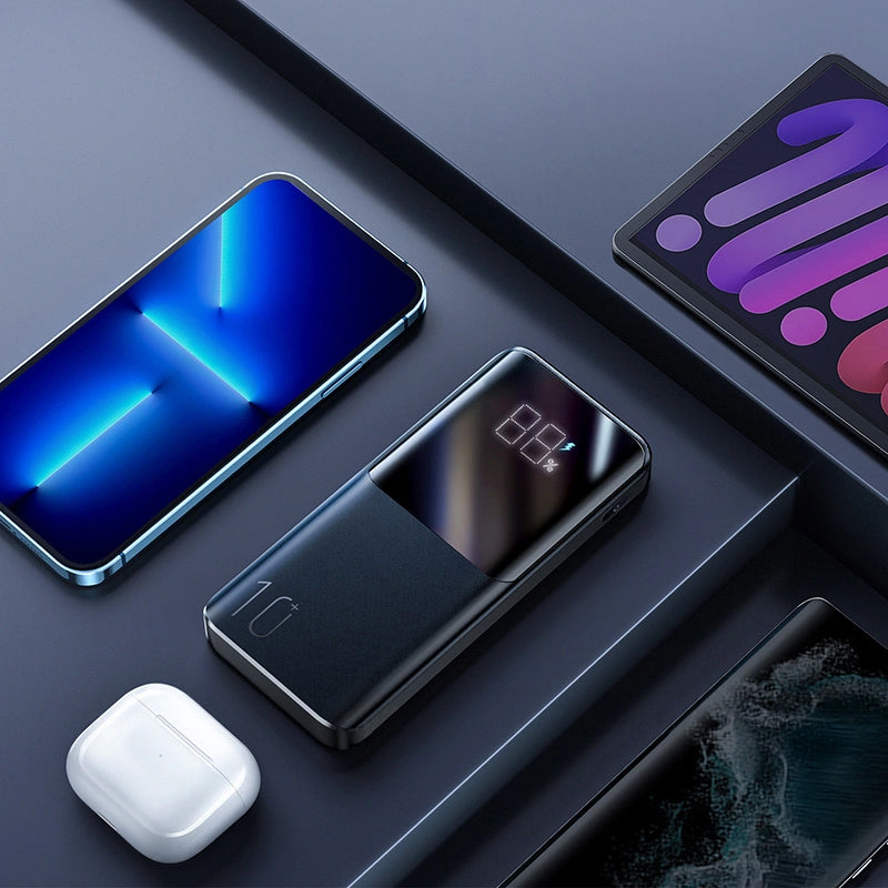 Baterie Externa Joyroom JR-QP191, 10000mAh, 22.5W, QC + PD, 1 x USB-C - 2 x USB-A, Neagra