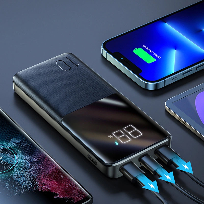 Baterie Externa Joyroom JR-QP191, 10000mAh, 22.5W, QC + PD, 1 x USB-C - 2 x USB-A, Neagra