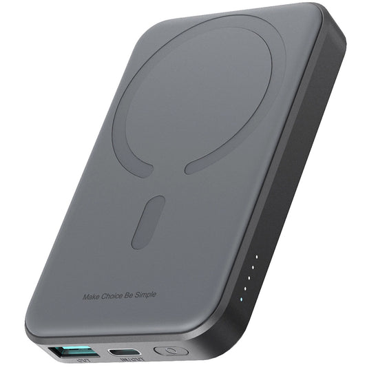 Baterie Externa Joyroom JR-W020 MagSafe, 5000mAh, 20W, QC + PD + FQI, 1 x QI - 1 x USB-A - 1 x USB-C, Neagra