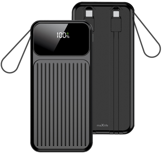 Baterie Externa MaXlife MXPB-06, 10000mAh, 22.5W, QC + PD, 1 x Lightning - 2 x USB-A - 2 x USB-C, Neagra