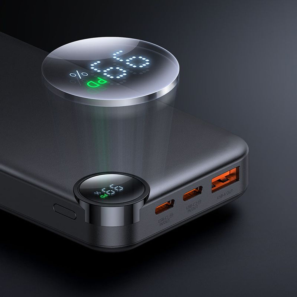 Baterie Externa McDodo MC-3850 Display, 10000mAh, 30W, QC + PD, 1 x USB-A - 2 x USB-C, Neagra