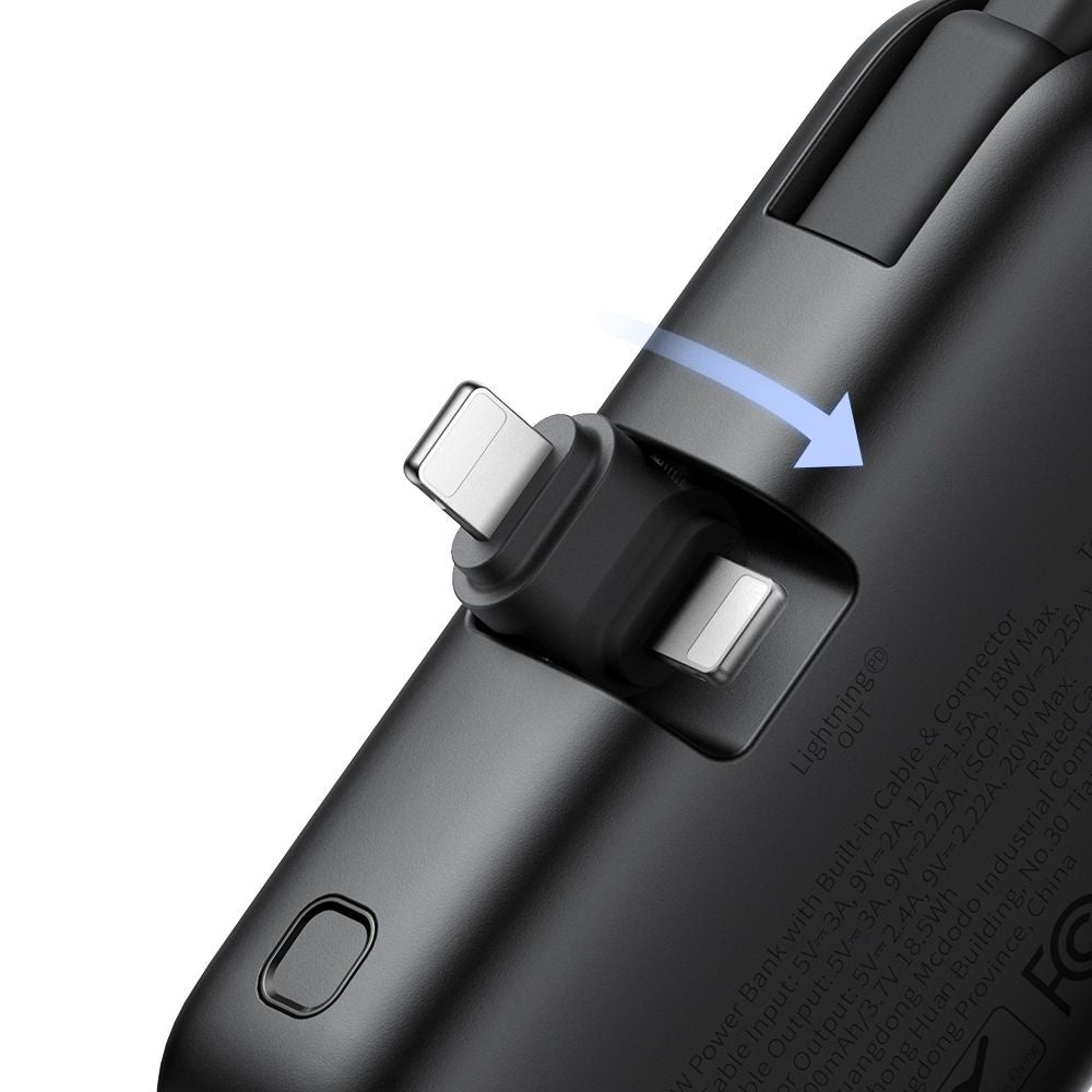 Baterie Externa McDodo MC-7800 Freekit, 5000mAh, 22.5W, PD, 1 x Lightning - 2 x USB-C, Neagra