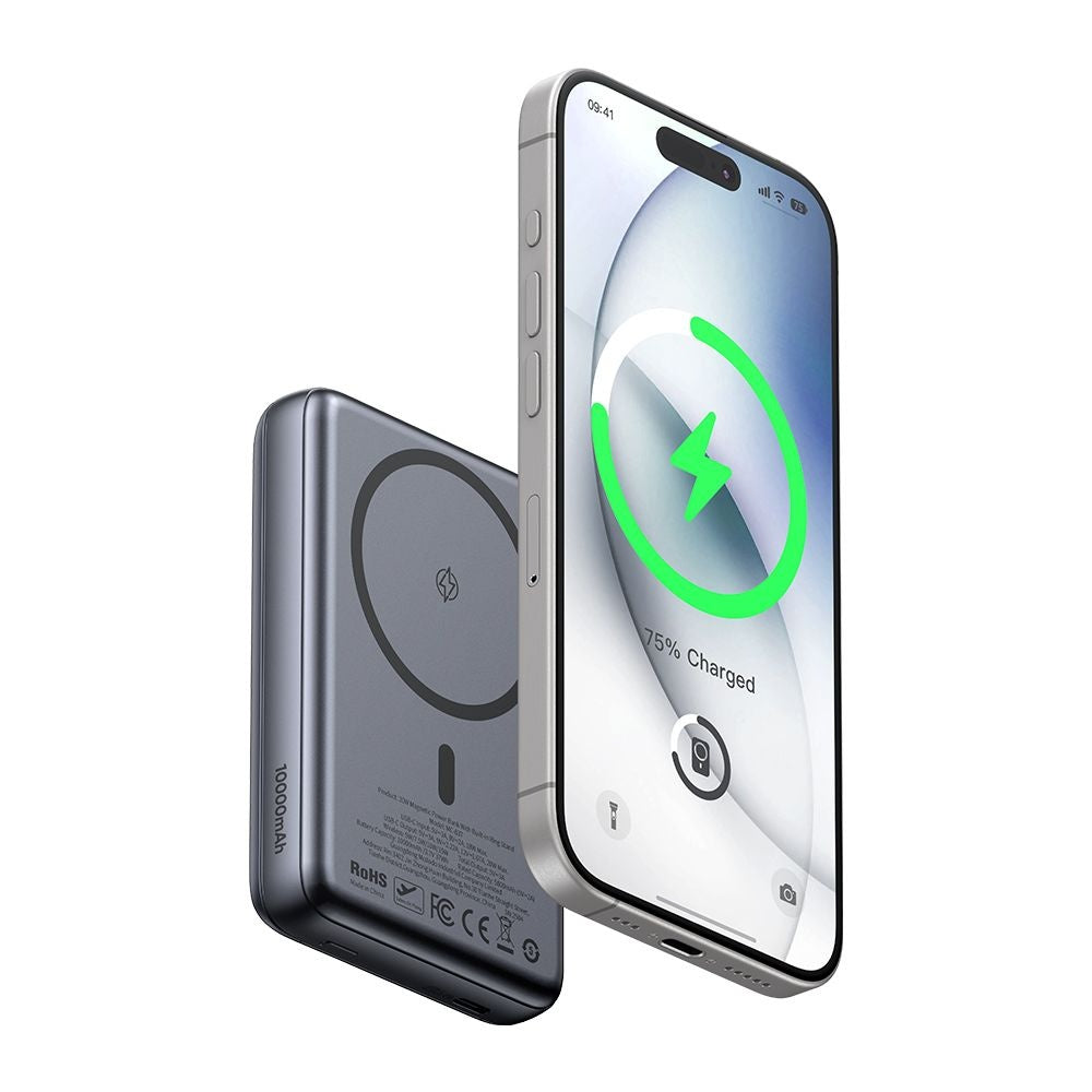 Baterie Externa Wireless McDodo MC-8371 Meta, 10000mAh, 20W, PD + FQI, 1 x QI - 1 x USB-C, Gri