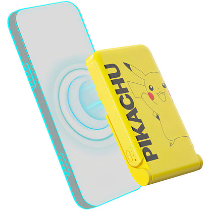 Baterie Externa Wireless OTL Pokemon Pikatchu, 5000mAh, 20W, PD + FQI, 1 x QI - 1 x USB-C, Galbena PK1191
