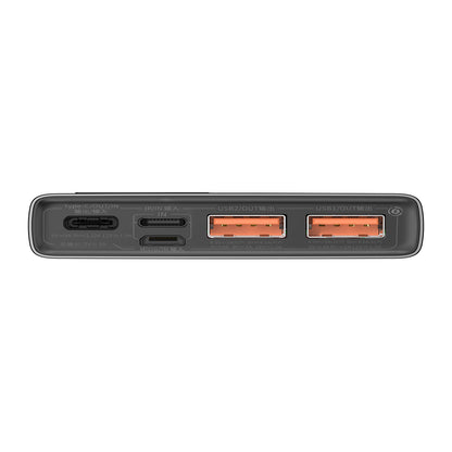 Baterie Externa Baseus Adaman, 10000mAh, 22.5W, QC + PD, 1 x USB-C - 2 x USB-A, Neagra