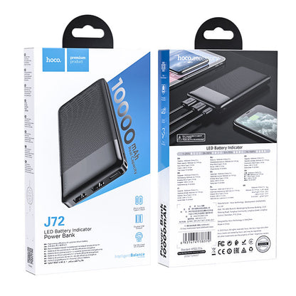 Baterie Externa HOCO J72, 10000mAh, 10W, 2 x USB-A, Neagra