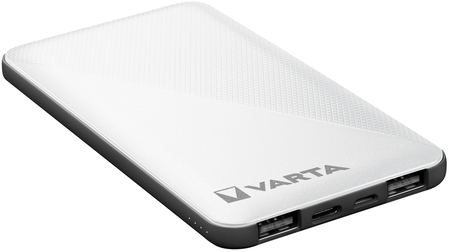 Baterie Externa Varta Energy, 5000mAh, 15W, 2 x USB-A - 1 x USB-C, Alba