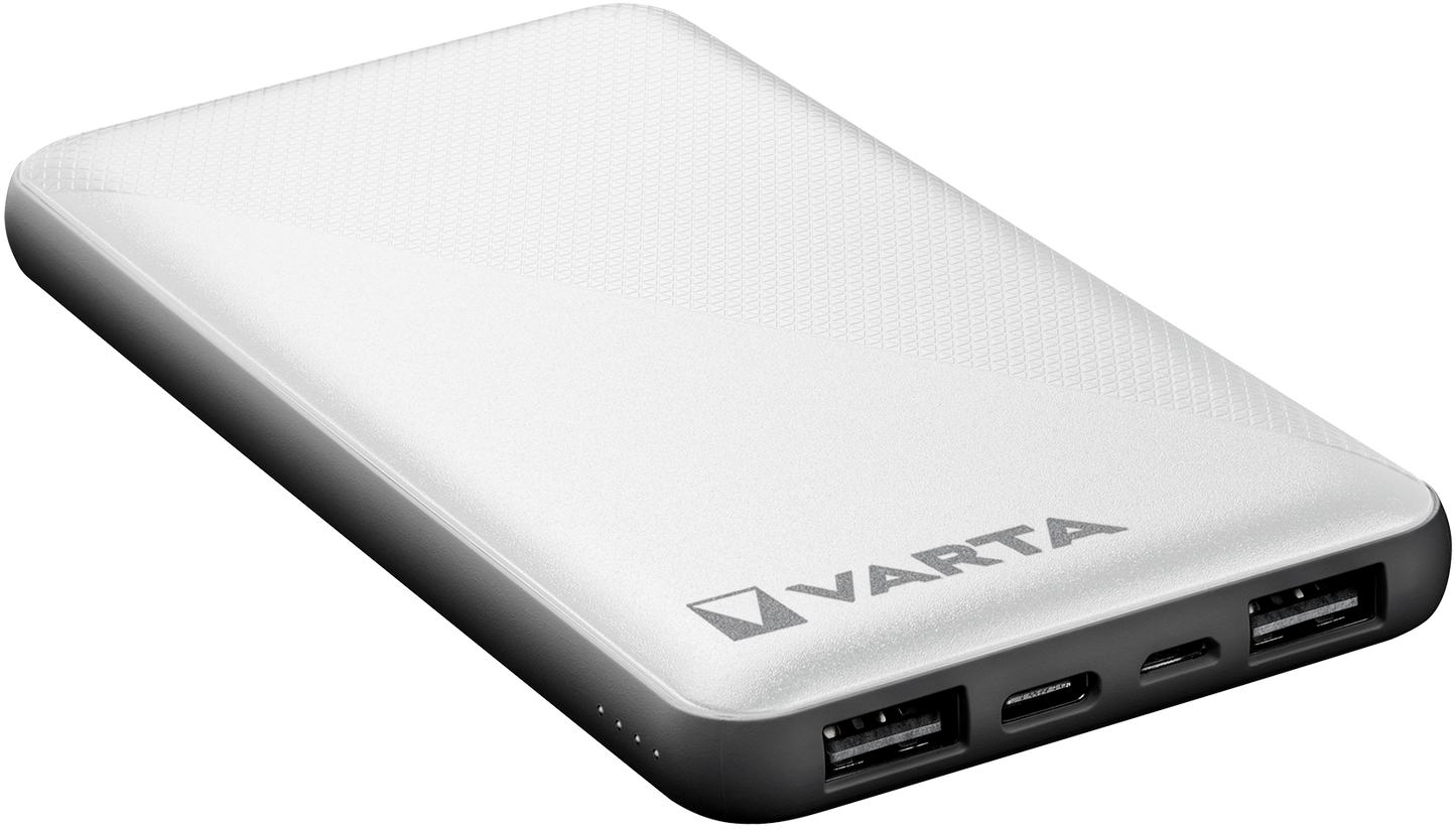 Baterie Externa Varta Energy, 10000mAh, 15W, 2 x USB-A - 1 x USB-C, Alba