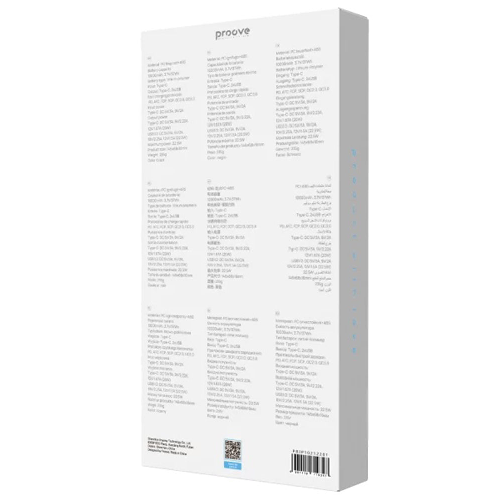 Baterie Externa Proove Illuminator 2, 10000mAh, 22.5W, QC + PD, 2 x USB-A - 1 x USB-C, Neagra PBIP10212201
