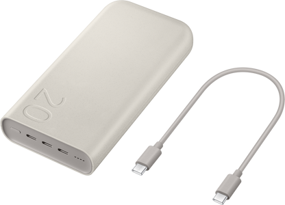 Baterie Externa Samsung, 20000mAh, 45W, PD, 3 x USB-C, Bej EB-P4520XUEGEU