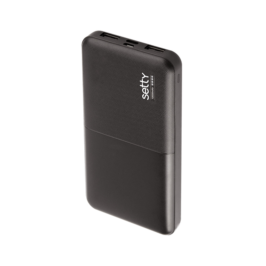 Baterie Externa Setty, 10000mAh, 10W, 2 x USB-A, Neagra