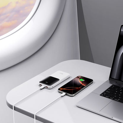 Baterie Externa Tech-Protect PB01, 10000mAh, 22.5W, QC + PD, 1 x USB-C - 2 x USB-A, Alba