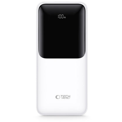 Baterie Externa Tech-Protect PB02, 20000mAh, 22.5W, QC + PD, 1 x USB-C - 2 x USB-A, Alba