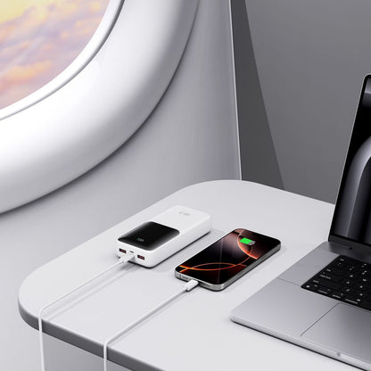 Baterie Externa Tech-Protect PB02, 20000mAh, 22.5W, QC + PD, 1 x USB-C - 2 x USB-A, Alba